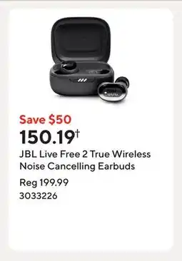 Staples JBL Live Free 2 True Wireless Noise Cancelling Earbuds offer