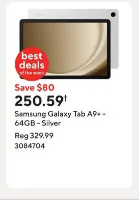 Staples Samsung Galaxy Tab A9+ - 64GB - Silver offer