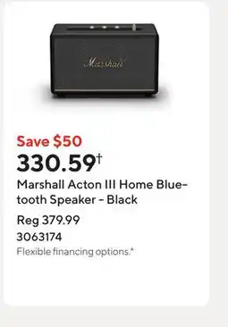 Staples Marshall Acton III Home Bluetooth Speaker - Black offer