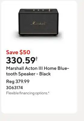 Staples Marshall Acton III Home Bluetooth Speaker - Black offer