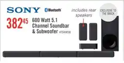 The Brick SONY 5.1 CH Dolby Digital Soundbar with Subwoofer and Wireless Rear Speakers (HTS40R) offer
