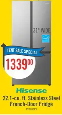 The Brick Hisense 31.3 22.1 Cu. Ft. French-Door Refrigerator - Stainless Steel - RF22B3FSE offer