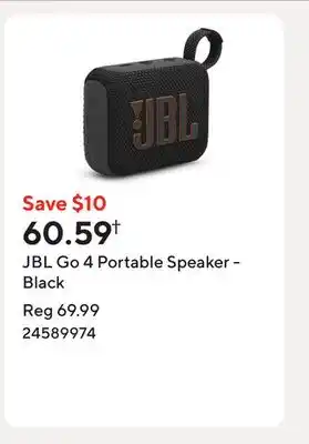 Staples JBL Go 4 Portable Speaker - Black offer