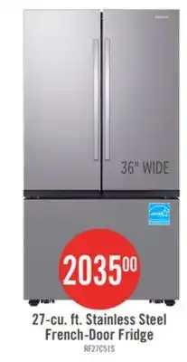 The Brick Samsung 36 27 Cu. Ft. SpaceMax Counter-Depth Refrigerator - Stainless Steel - RF27CG5100SRAA offer