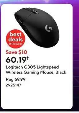 Staples Logitech G305 Lightspeed Wireless Gaming Mouse, Black offer
