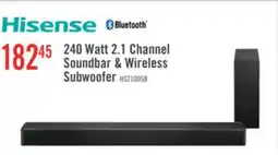The Brick Hisense 2.1 CH Dolby Audio DTS Virtual:X Soundbar with Wireless 240W Subwoofer (HS2100) offer