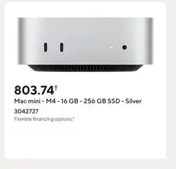 Staples Mac mini - M4 - 16 GB - 256 GB SSD - Silver offer
