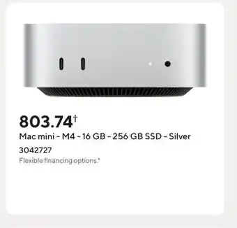 Staples Mac mini - M4 - 16 GB - 256 GB SSD - Silver offer