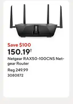 Staples Netgear RAX50-100CNS Netgear Router offer