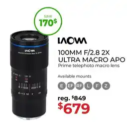 Gosselin Photo 100MM F/2.8 2X ULTRA MACRO APO offer