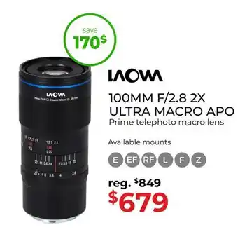 Gosselin Photo 100MM F/2.8 2X ULTRA MACRO APO offer