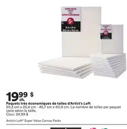Michaels Paquets très économiques de toiles d'Artist's Loft offer
