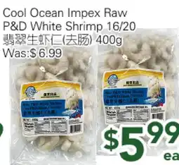 Ample Food Market Cool Ocean Impex Raw P&D White Shrimp 16/20 offer