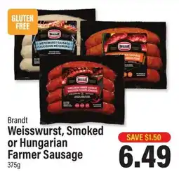 Commisso's Fresh Foods Brandt Weisswurst, Smoked or Hungarian Farmer Sausage offer