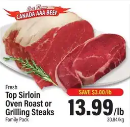 Commisso's Fresh Foods Top Sirloin Oven Roast or Grilling Steaks offer