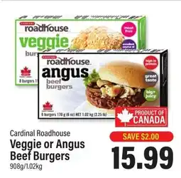 Commisso's Fresh Foods Cardinal Roadhouse Veggie or Angus Beef Burgers offer
