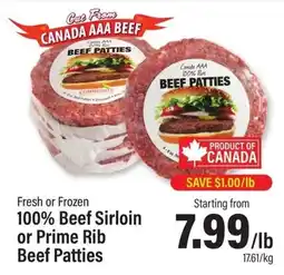 Commisso's Fresh Foods 100% Beef Sirloin or Prime Rib Beef Patties offer
