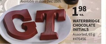 Giant Tiger Waterbridge Chocolate Initials offer