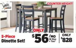 Surplus Furniture Gesthaven Blue Counter Height 5Pc Dinette Set offer