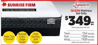 Surplus Furniture Sunrise Queen Mattress Set offer