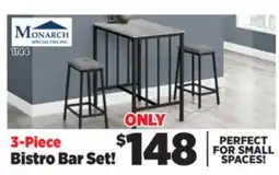 Surplus Furniture Grey/Black Metal 3PC Bar Set offer