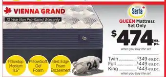 Surplus Furniture Vienna Grand Queen Mattress Set offer