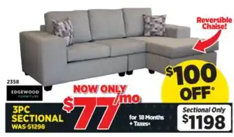 Surplus Furniture Kirkland Platinum 3Pc Sectional offer