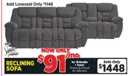 Surplus Furniture Foreside Charcoal Reclining Sofa offer
