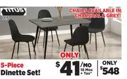 Surplus Furniture Black Modern 5Pc Dinette Set offer