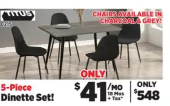 Surplus Furniture Black Modern 5Pc Dinette Set offer
