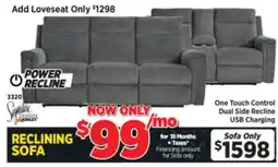 Surplus Furniture Barnsana Grey Power Reclining Sofa offer