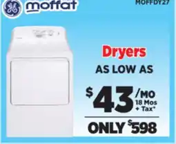 Surplus Furniture Dryers As Low As offer