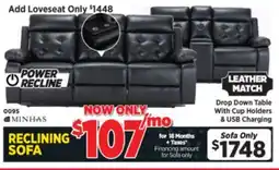 Surplus Furniture Bentley Black Power Reclining Sofa offer