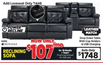 Surplus Furniture Bentley Black Power Reclining Sofa offer