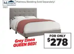 Surplus Furniture Grey Linen Queen Bed offer