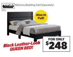Surplus Furniture Black Leather-Look Queen Bed offer