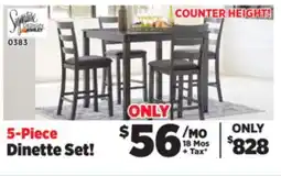 Surplus Furniture Bridson Gray Counter Height 5Pc Dinette Set offer