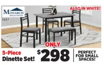 Surplus Furniture Grey/Black 5Pc Dinette Set offer
