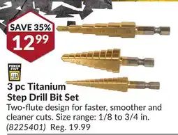Princess Auto 3 pc Titanium Step Drill Bit Set offer