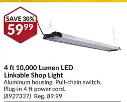 Princess Auto 4 ft 10, 000 Lumen LED Linkable Shop Light offer