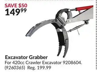 Princess Auto Excavator Grabber offer