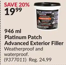 Princess Auto Platinum Patch Advanced Exterior Filler offer