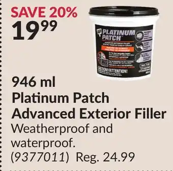 Princess Auto Platinum Patch Advanced Exterior Filler offer