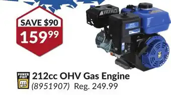 Princess Auto 212cc OHV Gas Engine offer