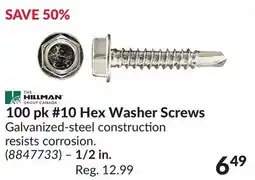 Princess Auto 100 pk #10 Hex Washer Screws offer
