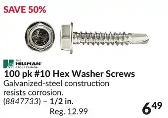 Princess Auto 100 pk #10 Hex Washer Screws offer