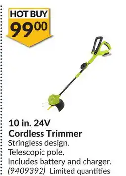 Princess Auto 10 in. 24V Cordless Trimmer offer