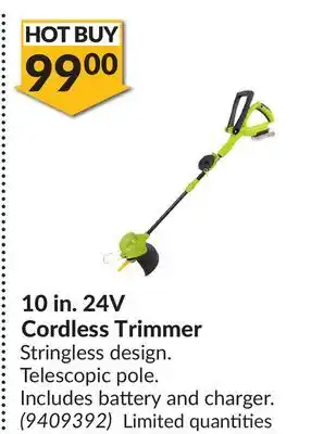 Princess Auto 10 in. 24V Cordless Trimmer offer