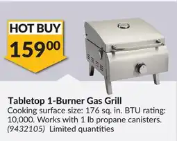 Princess Auto Tabletop 1-Burner Gas Grill offer