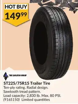 Princess Auto ST225/75R15 Trailer Tire offer